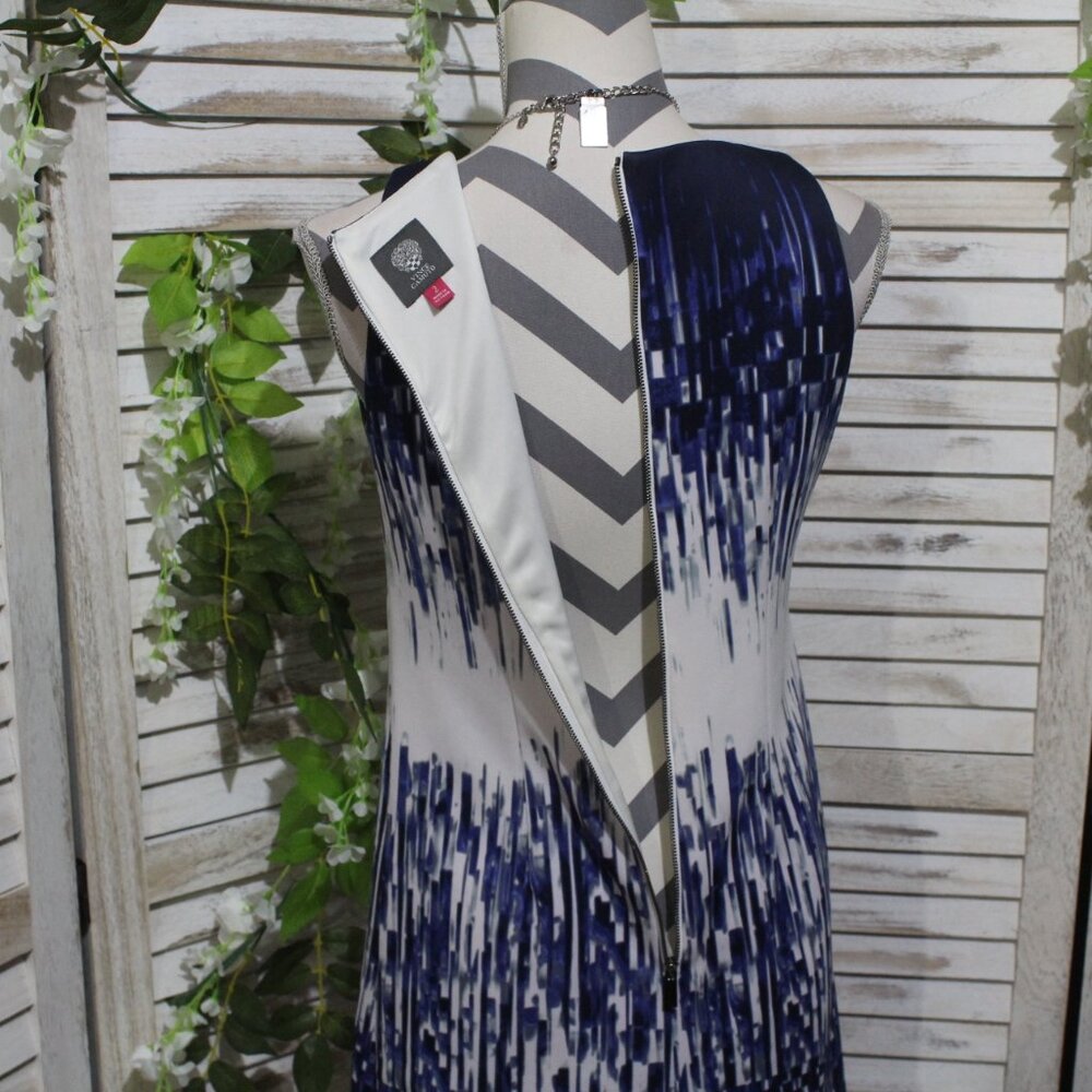 Vince Camuto Blue White Knee Length Sheath Dress (36) - Picture 12 of 16
